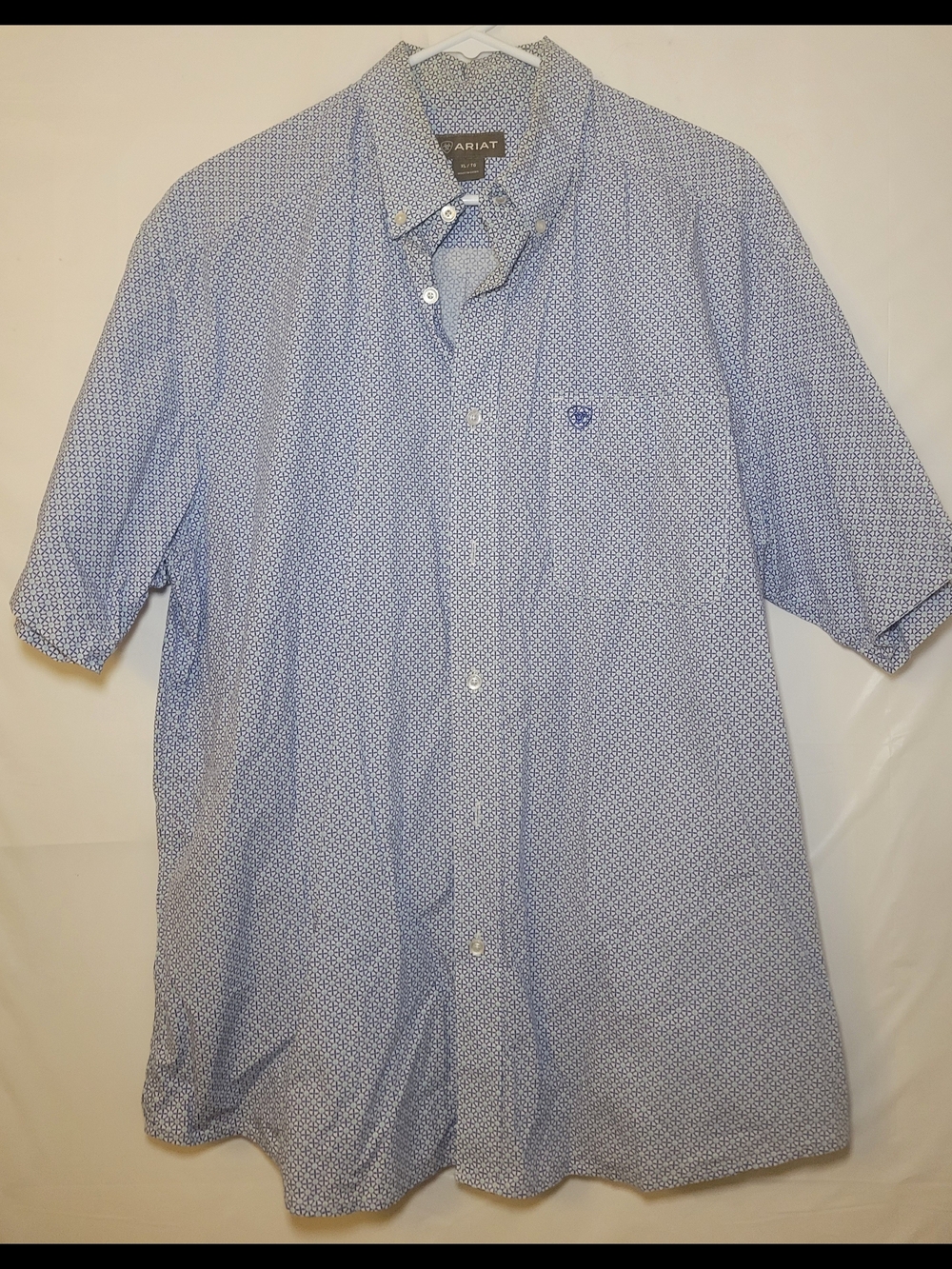 Aria Men's Light Blue Micro-Pattern Button-Down Shirt